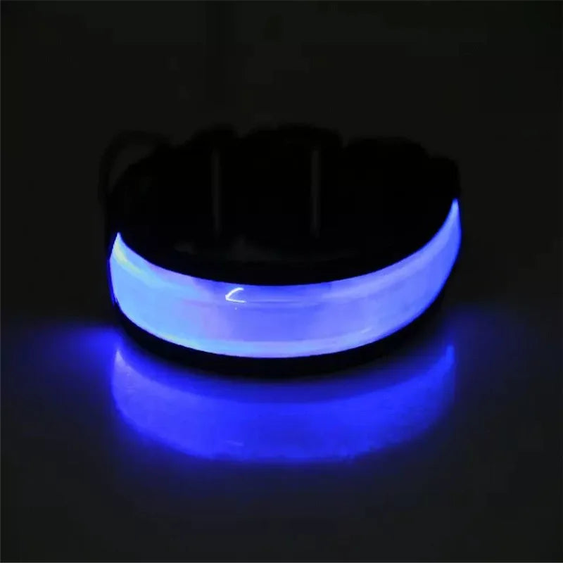LED Luminous Dog Collar Adjustable Flashing USB Charging Glowing Collar Night Light Harness For Big Medium Small Dogs Pet Items